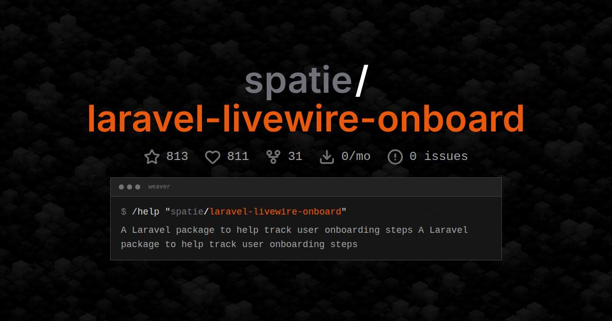 spatie/laravel-livewire-onboard