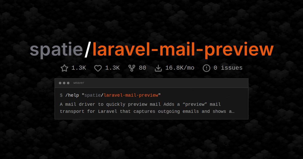 spatie/laravel-mail-preview