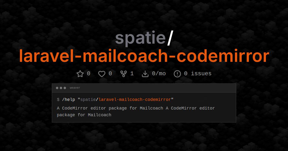 spatie/laravel-mailcoach-codemirror