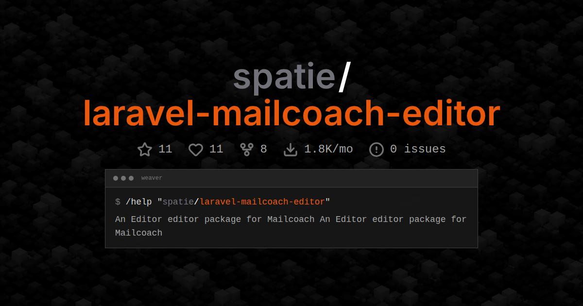 spatie/laravel-mailcoach-editor