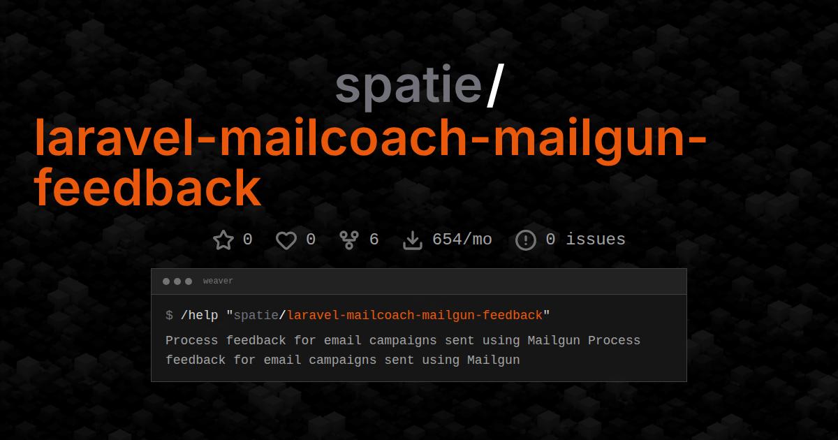 spatie/laravel-mailcoach-mailgun-feedback