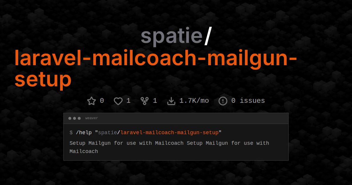 spatie/laravel-mailcoach-mailgun-setup