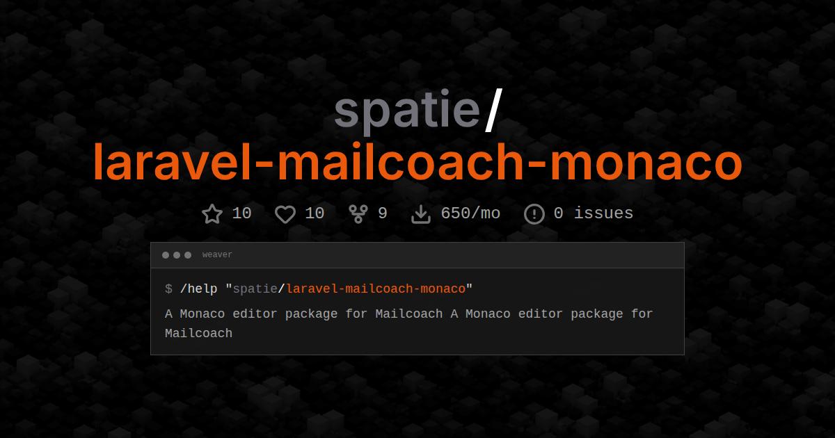spatie/laravel-mailcoach-monaco