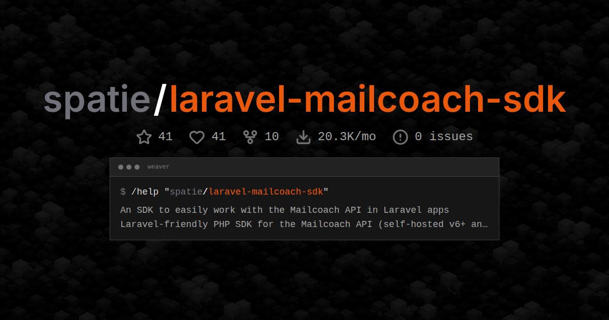 spatie/laravel-mailcoach-sdk