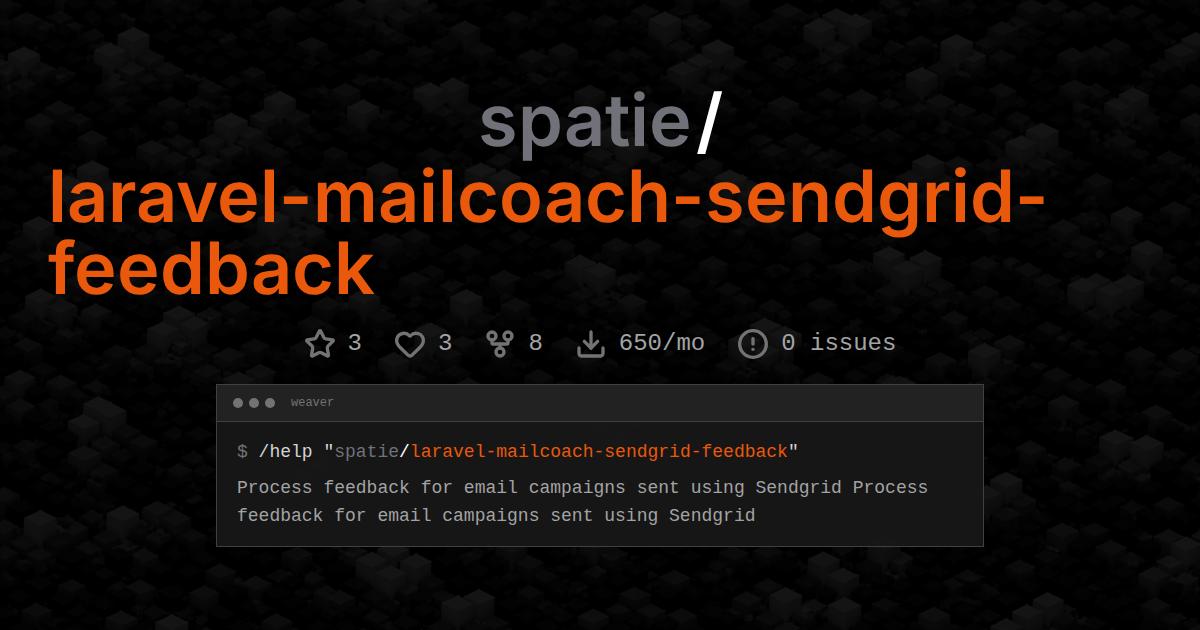 spatie/laravel-mailcoach-sendgrid-feedback