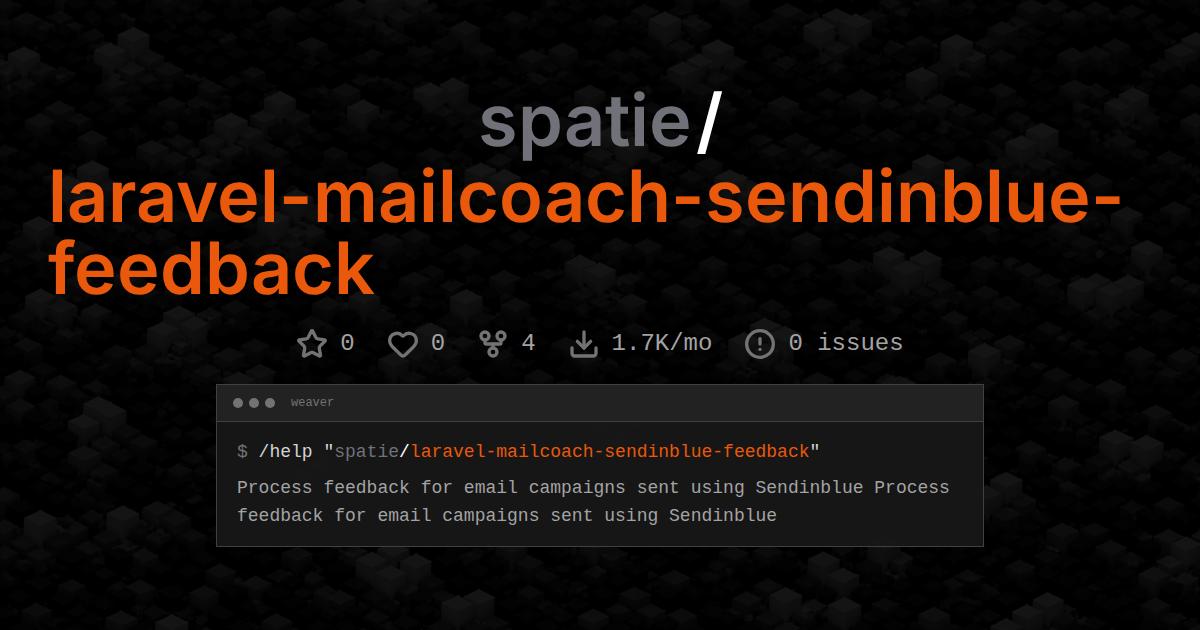 spatie/laravel-mailcoach-sendinblue-feedback