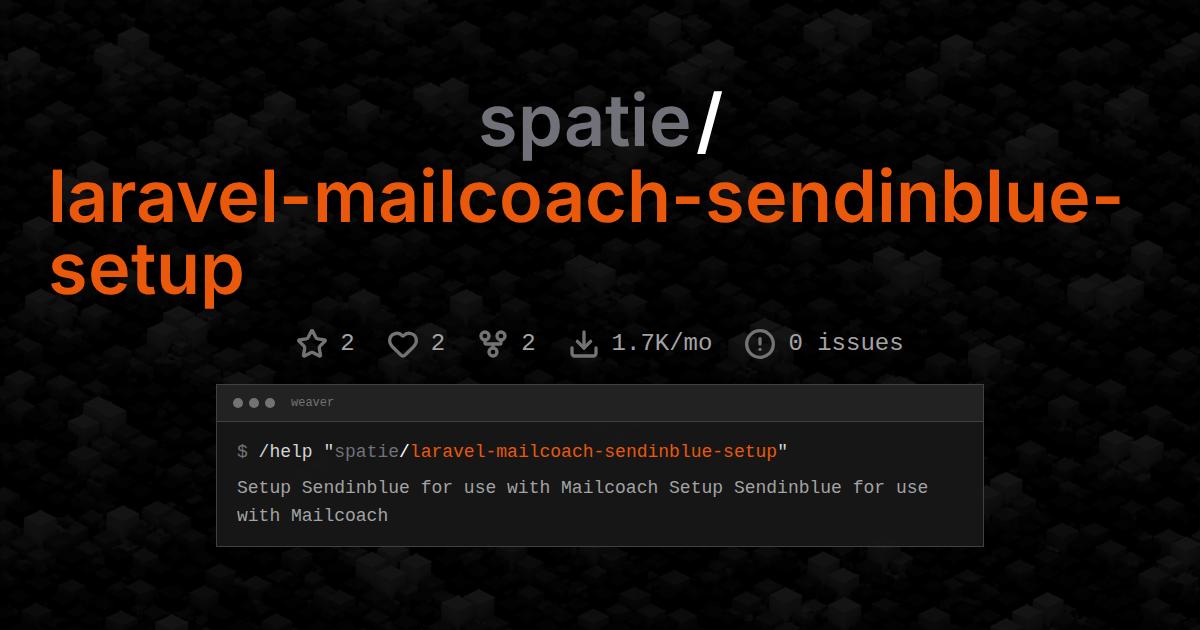 spatie/laravel-mailcoach-sendinblue-setup