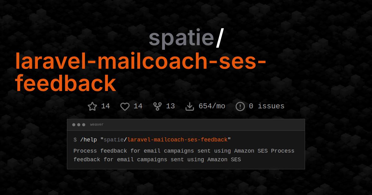 spatie/laravel-mailcoach-ses-feedback