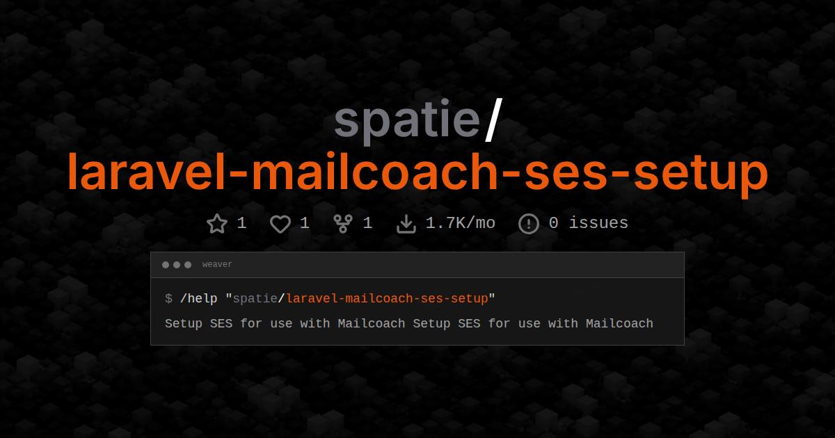 spatie/laravel-mailcoach-ses-setup