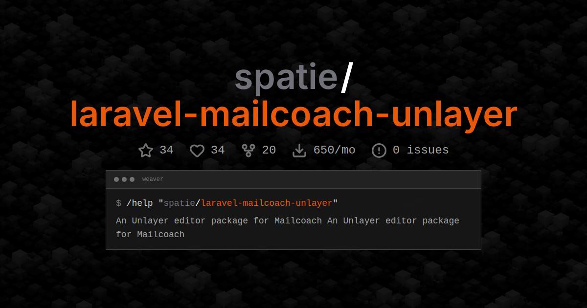spatie/laravel-mailcoach-unlayer