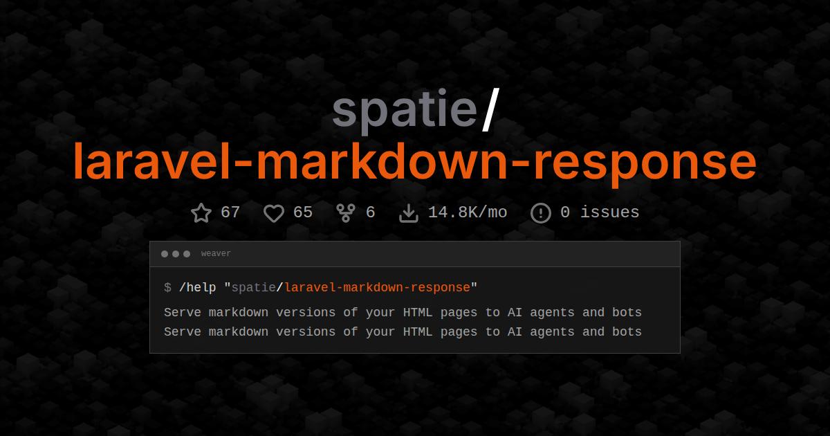 spatie/laravel-markdown-response
