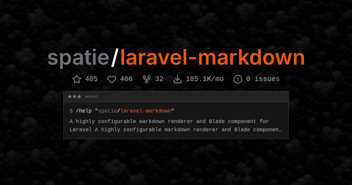 spatie/laravel-markdown