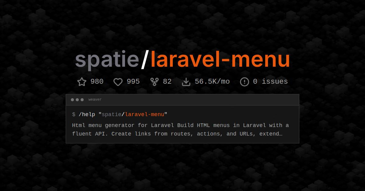 spatie/laravel-menu