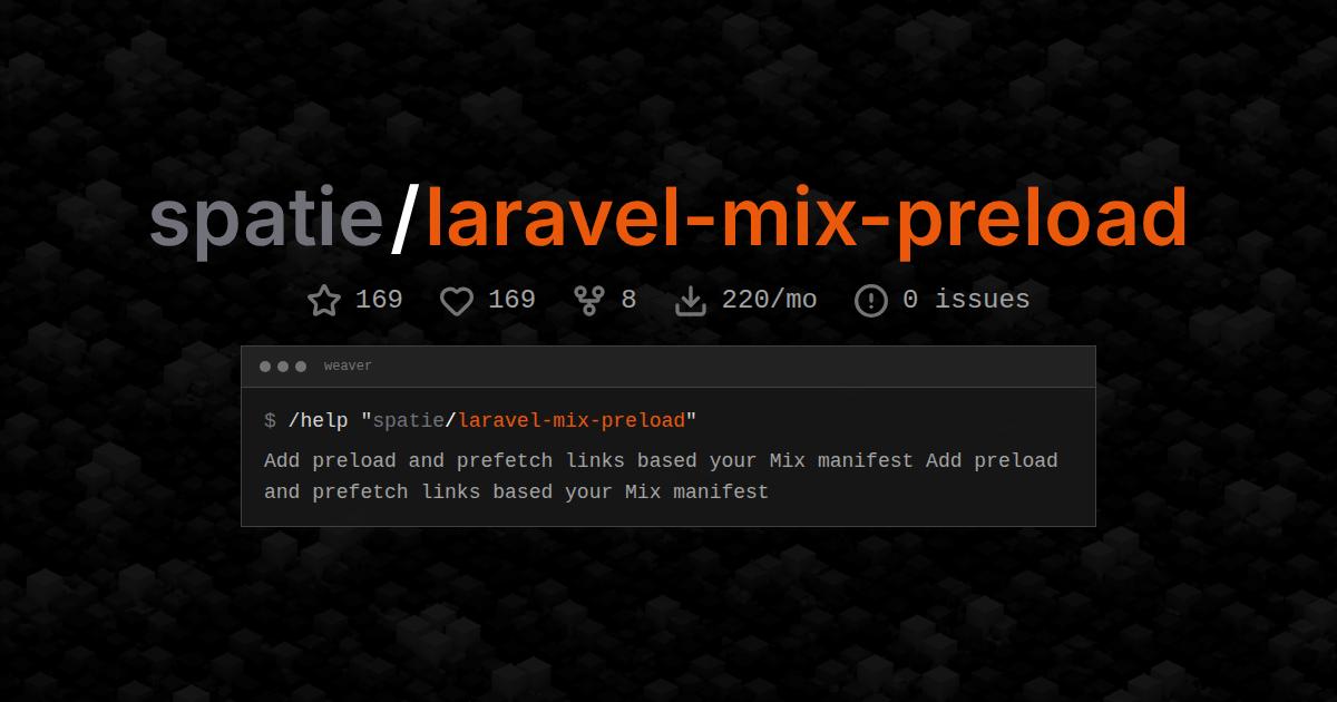 spatie/laravel-mix-preload