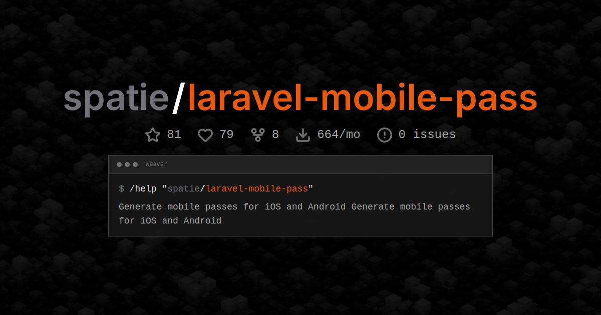 spatie/laravel-mobile-pass