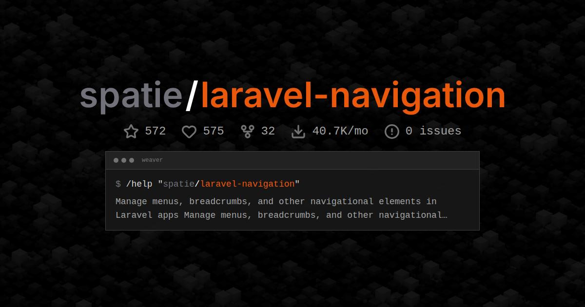 spatie/laravel-navigation