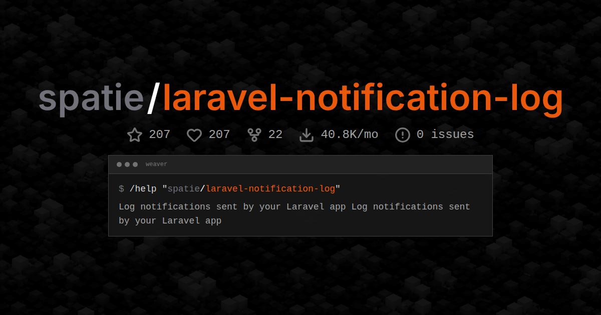 spatie/laravel-notification-log
