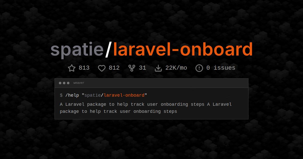 spatie/laravel-onboard