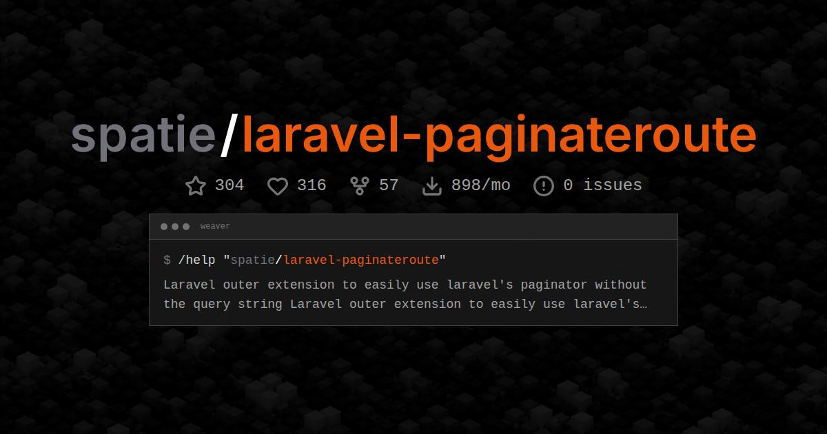 spatie/laravel-paginateroute