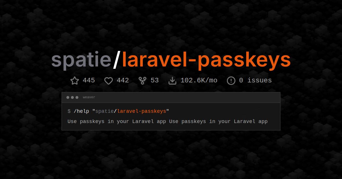 spatie/laravel-passkeys