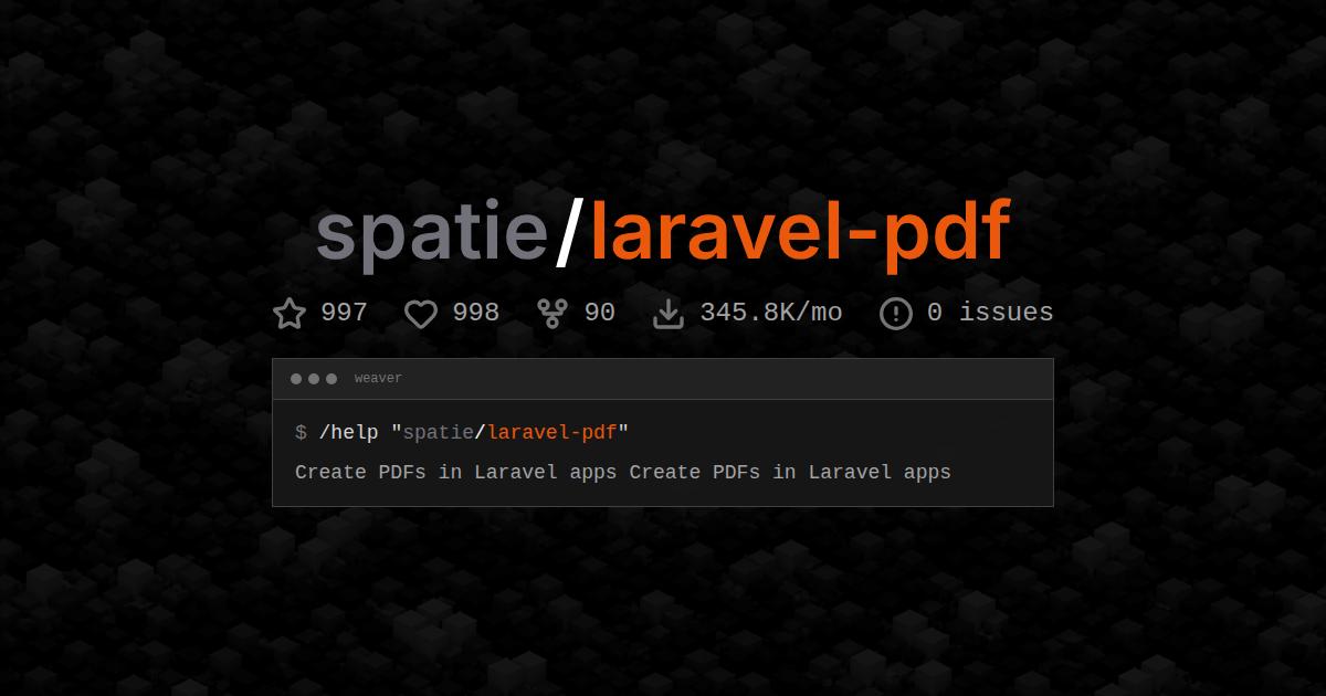spatie/laravel-pdf