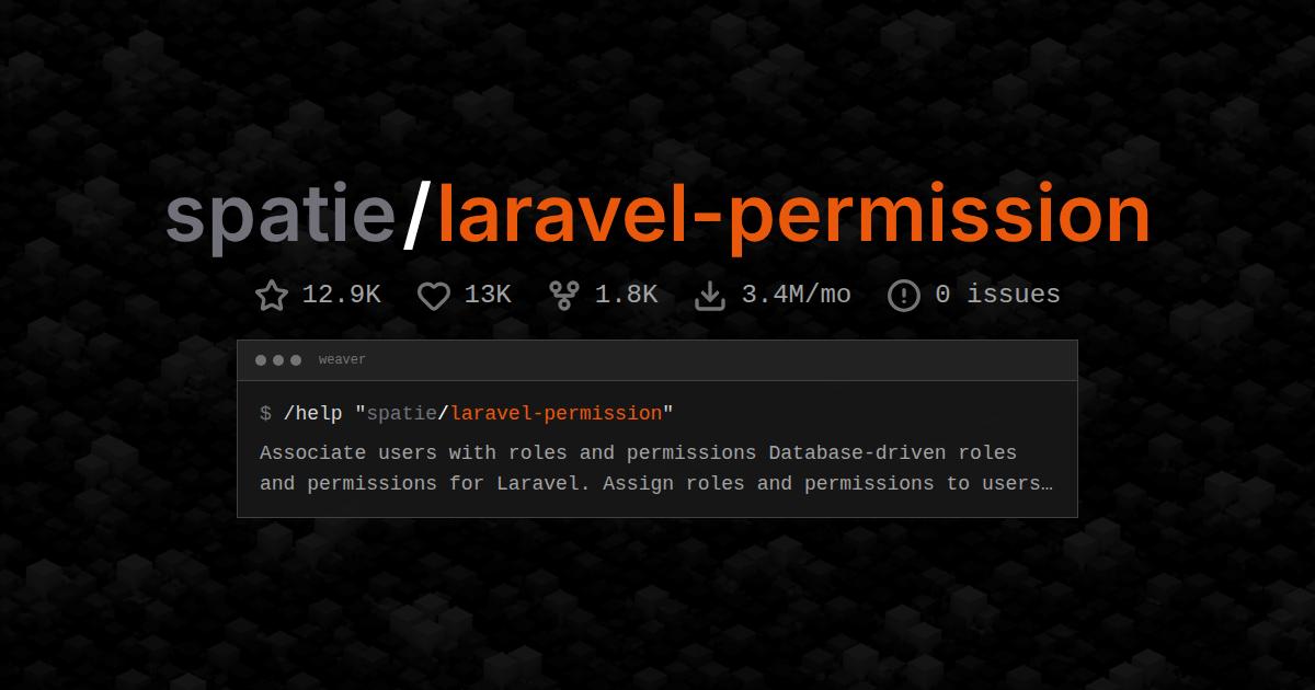 spatie/laravel-permission