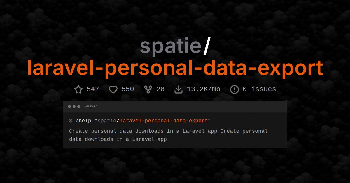 spatie/laravel-personal-data-export
