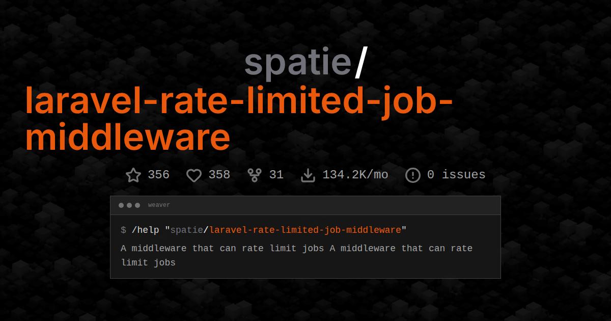 spatie/laravel-rate-limited-job-middleware