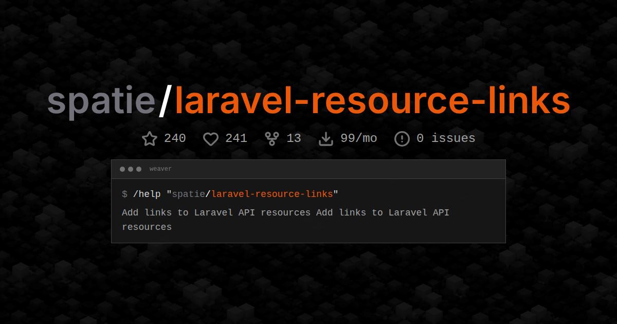 spatie/laravel-resource-links