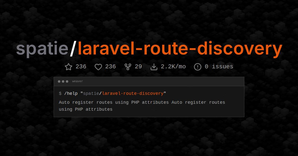spatie/laravel-route-discovery