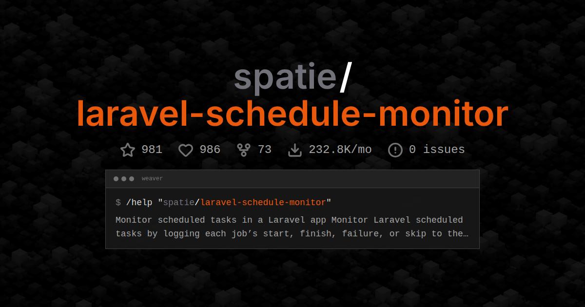 spatie/laravel-schedule-monitor