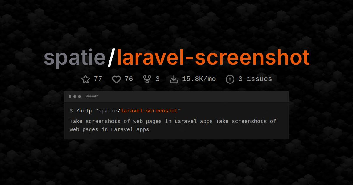 spatie/laravel-screenshot