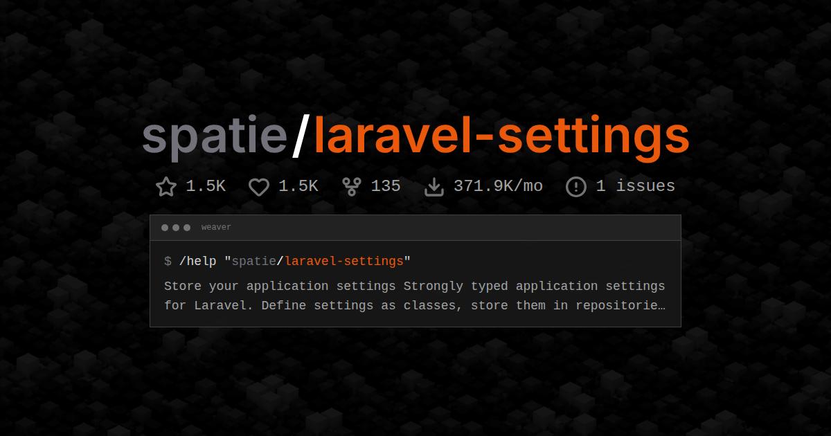 spatie/laravel-settings