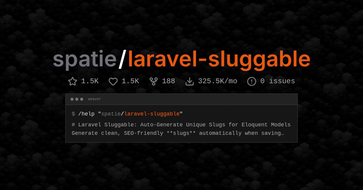 spatie/laravel-sluggable