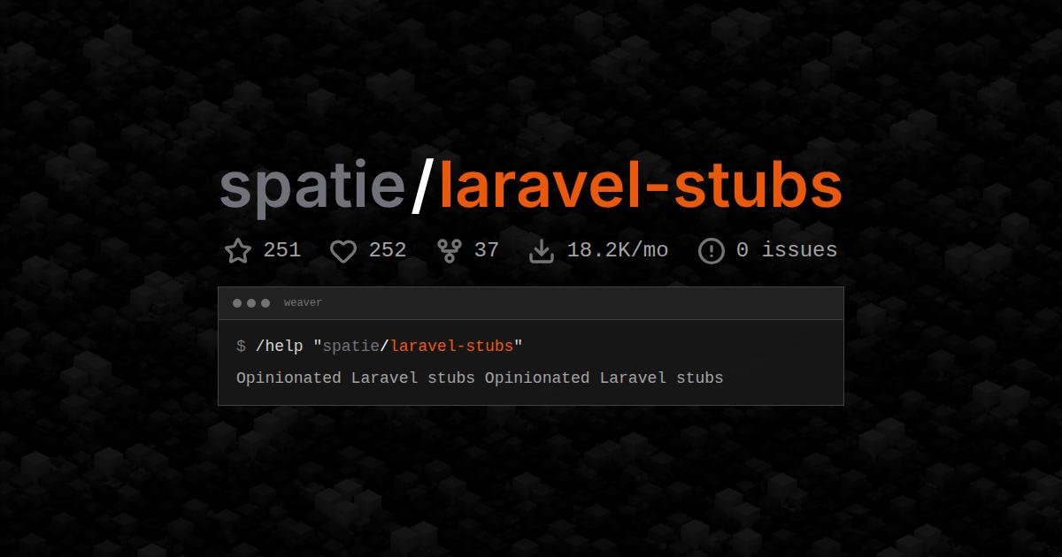 spatie/laravel-stubs