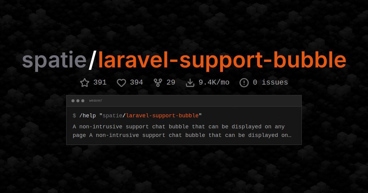 spatie/laravel-support-bubble