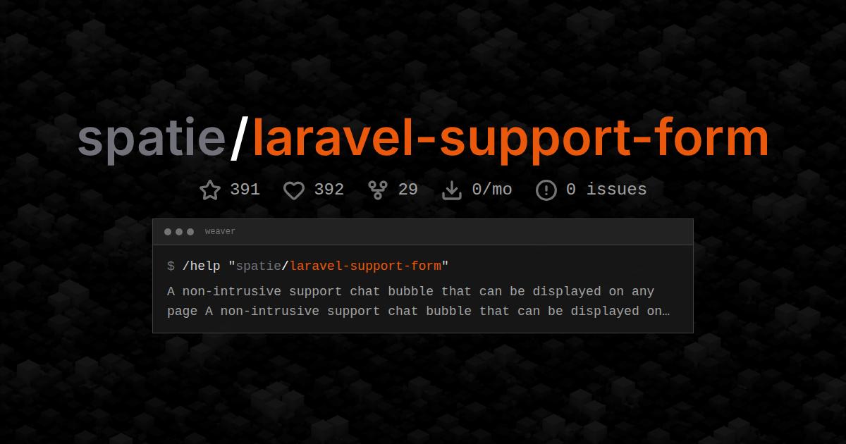 spatie/laravel-support-form