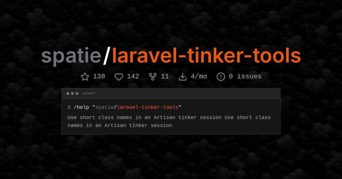 spatie/laravel-tinker-tools