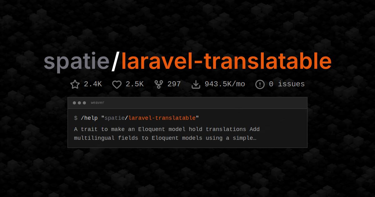spatie/laravel-translatable
