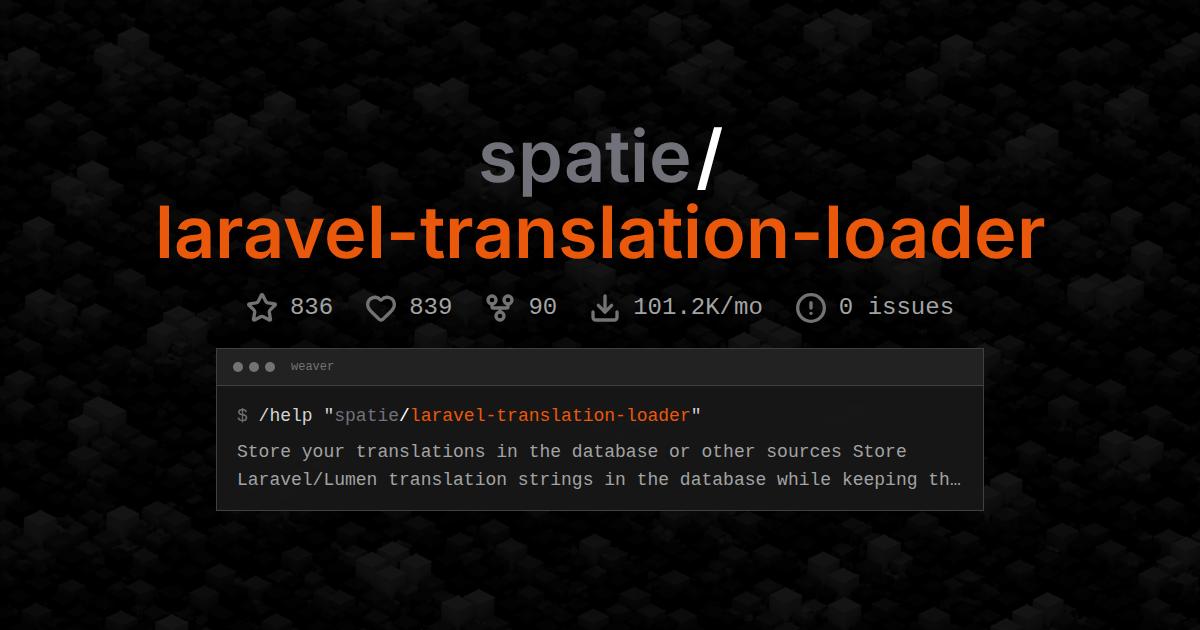 spatie/laravel-translation-loader