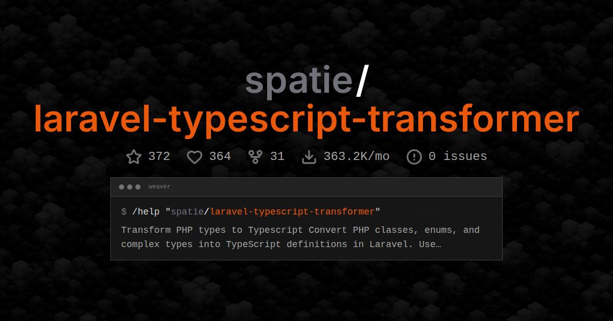 spatie/laravel-typescript-transformer