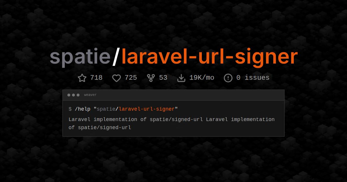 spatie/laravel-url-signer