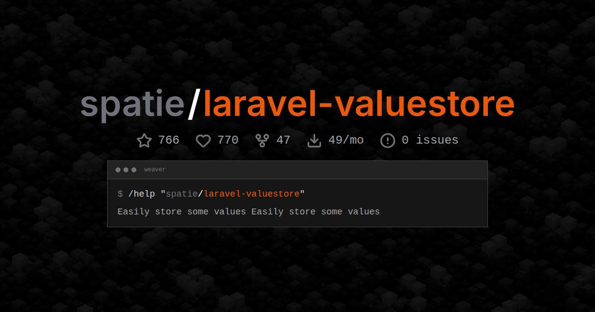 spatie/laravel-valuestore