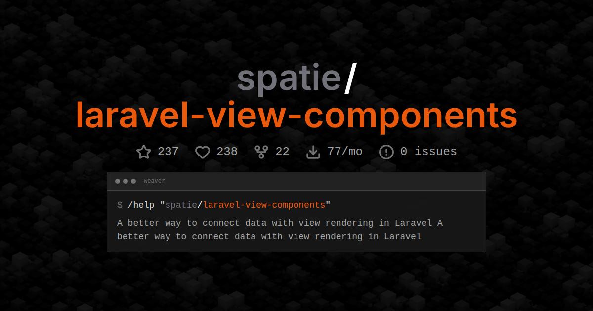 spatie/laravel-view-components