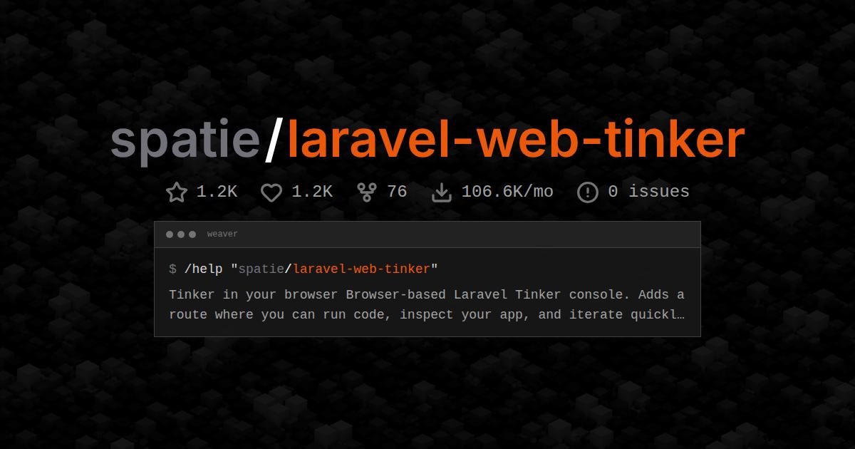 spatie/laravel-web-tinker