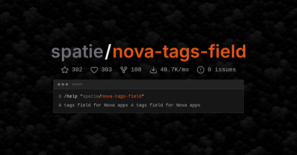 spatie/nova-tags-field