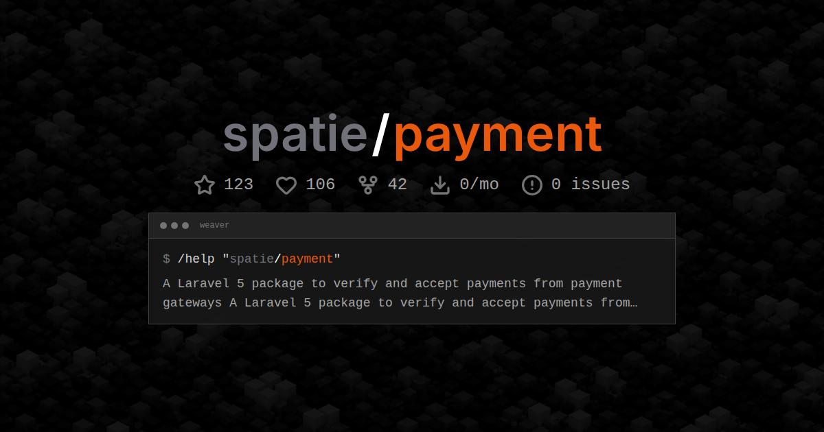 spatie/payment