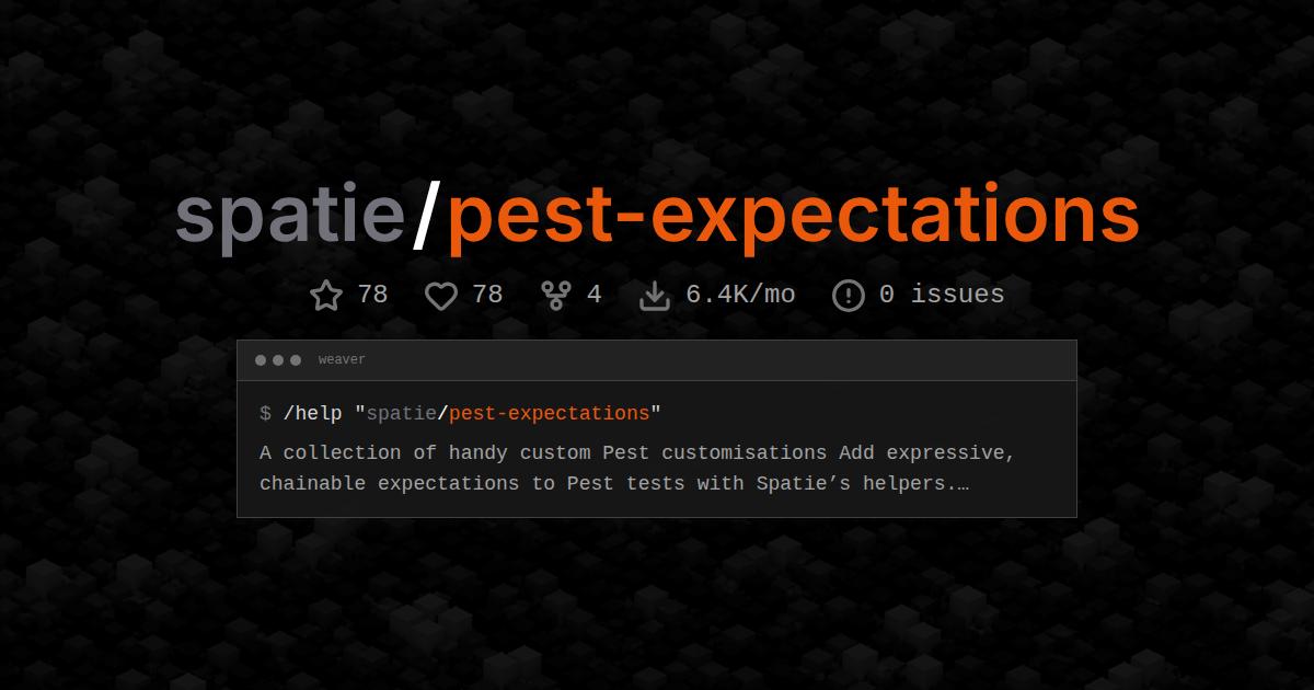 spatie/pest-expectations