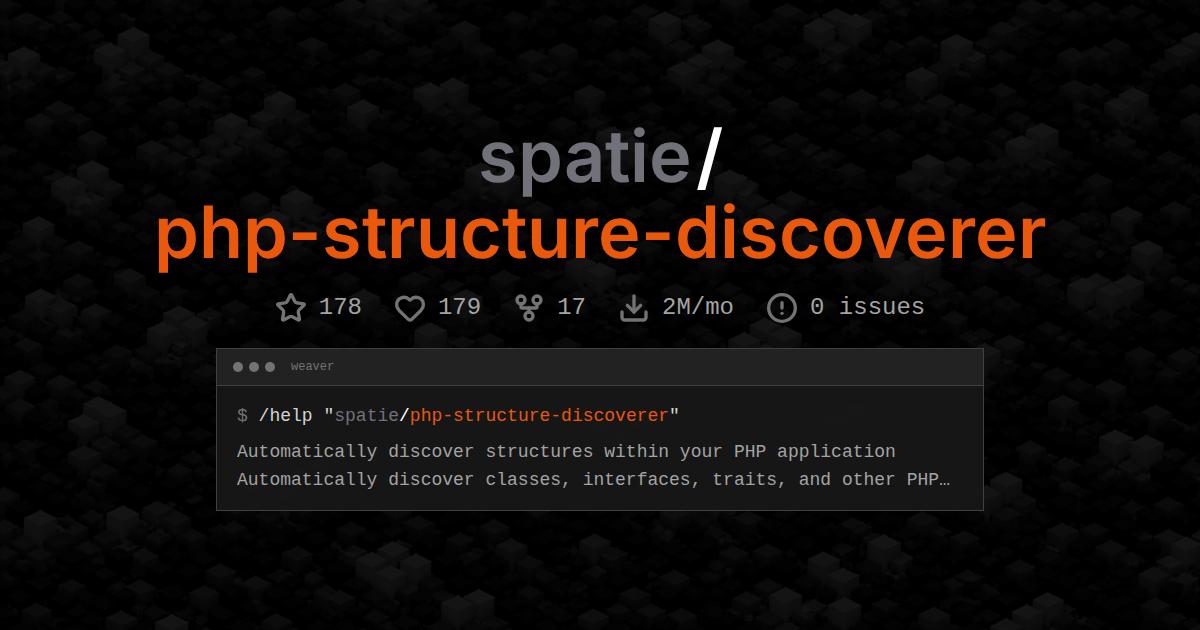 spatie/php-structure-discoverer