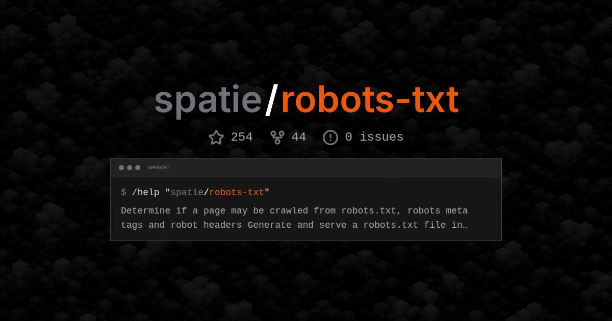 spatie/robots-txt